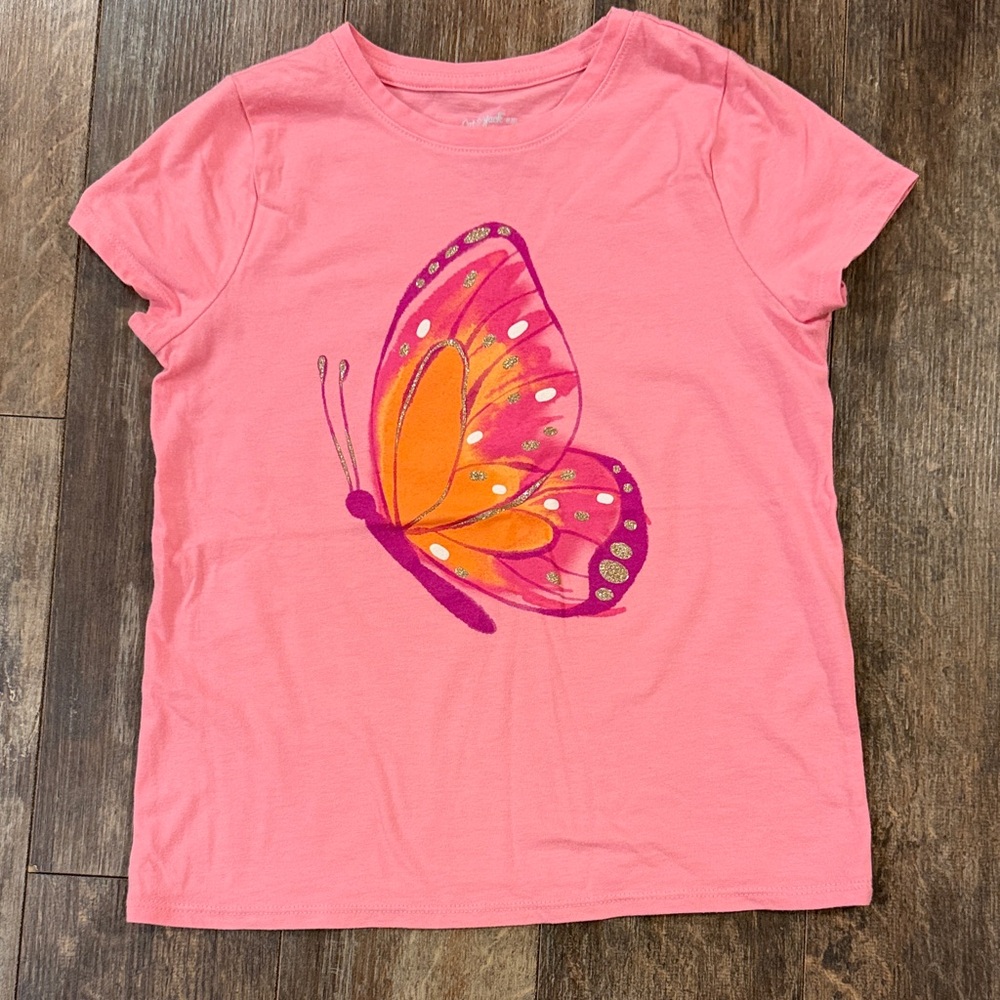 Cat & Jack Pink and Orange Butterfly Tee